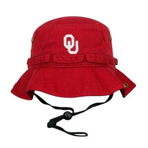 Top of the World Cardinal Oklahoma Sooners Angler Washed Bucket Hat One Size